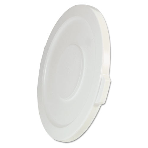 Round Flat Top Lid, for 32 gal Round BRUTE Containers, 22.25" Diameter, White-(RCP2631WHI)