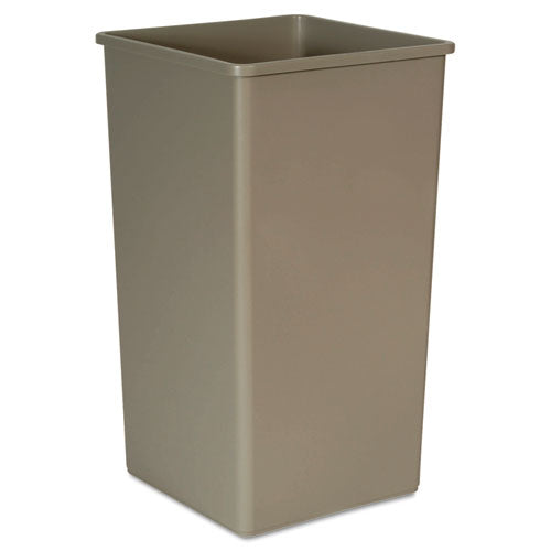 Untouchable Square Waste Receptacle, 50 gal, Plastic, Beige-(RCP3959BEI)