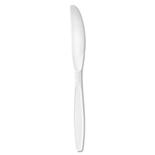 Guildware Extra Heavyweight Plastic Cutlery, Knives, White, Bulk, 1,000/Carton-(SCCGD6KW)