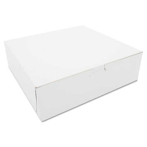 White One-Piece Non-Window Bakery Boxes, 10 x 10 x 3, White, Paper, 200/Carton-(SCH0971)