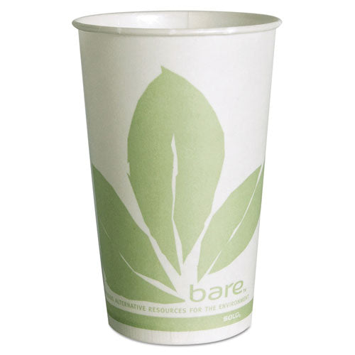 Bare Eco-Forward Paper Cold Cups, 16 oz, Green/White, 100/Sleeve 10 Sleeves/Carton-(SCCRW16BBD110CT)