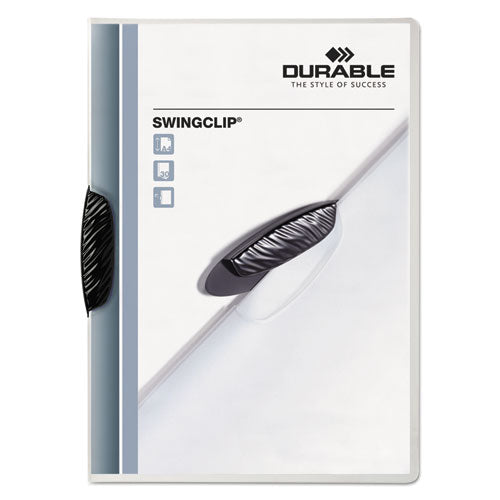 Swingclip Clear Report Cover, Swing Clip, 8.5 x 11, Black Clip, 25/Box-(DBL226301)