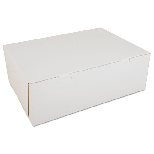 White One-Piece Non-Window Bakery Boxes, 14.5 x 10.5 x 5, White, Paper, 100/Carton-(SCH1005)