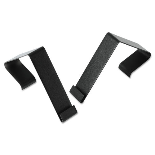 Cubicle Partition Hangers, For 1.5" to 2.5" Thick Partition Walls, Black, 2/Set-(QRTMCH10)