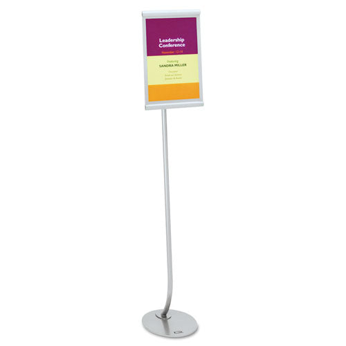 Designer Sign Stand, Silver Aluminum Frame, 11 x 17-(QRT7922)