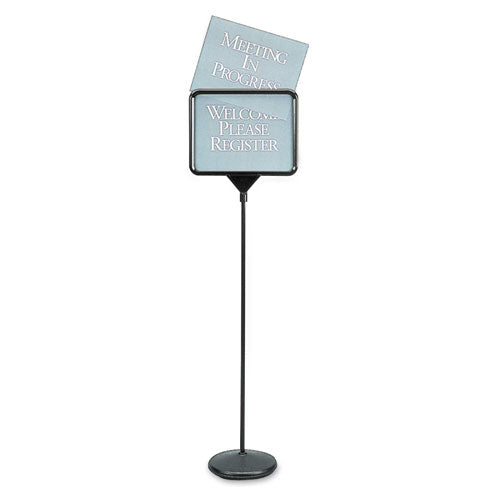 Sign(ware) Pedestal Sign, 14 x 11, Assorted Signage, Black Frame-(QRT3655)