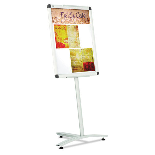 Improv Lobby Clip-Frame Pedestal Sign, 18 x 24 Frame, 54" High, Aluminum-(QRTLCF2418)