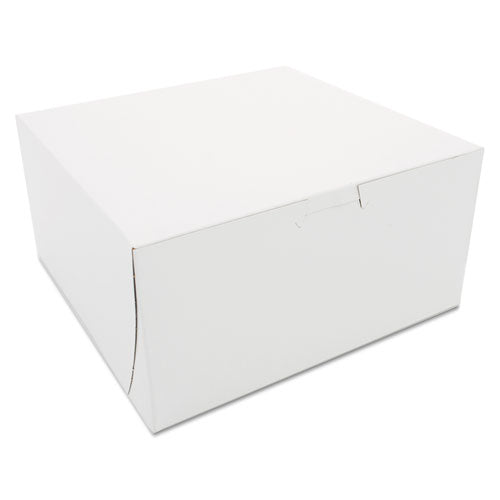 White One-Piece Non-Window Bakery Boxes, 8 x 8 x 4, White, Paper, 250/Carton-(SCH0941)