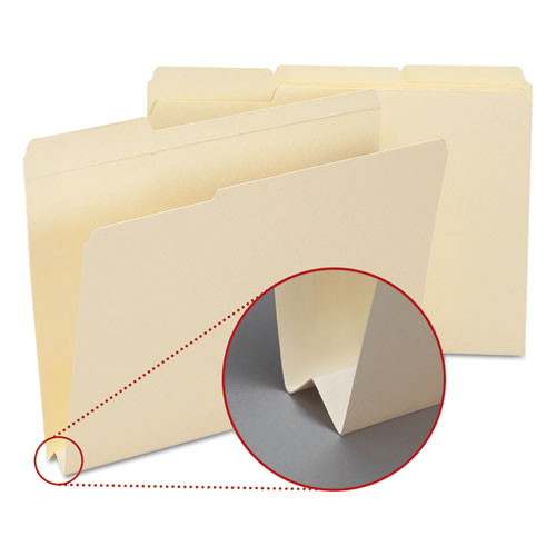 Expandable Heavyweight File Folders, 1/3-Cut Tabs: Assorted, Letter Size, 1.5" Expansion, Manila, 50/Box-(SMD10405)