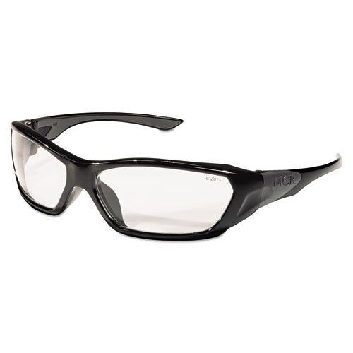 ForceFlex Safety Glasses, Black Frame, Clear Lens-(CRWFF120)