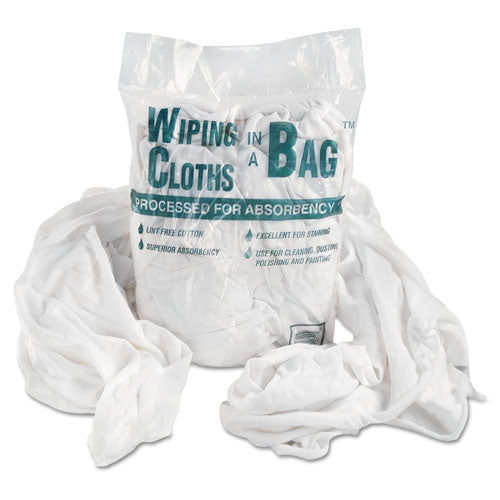 Bag-A-Rags Reusable Wiping Cloths, Cotton, White, 1 lb Pack-(UFSN250CW01)