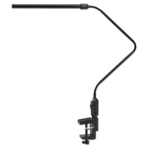 LED Desk Lamp With Interchangeable Base Or Clamp, 5.13w x 21.75d x 21.75h, Black-(ALELED902B)