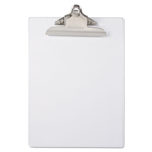 Recycled Plastic Clipboard with Ruler Edge, 1" Clip Capacity, Holds 8.5 x 11 Sheets, Clear-(SAU21803)