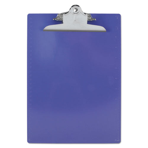 Recycled Plastic Clipboard with Ruler Edge, 1" Clip Capacity, Holds 8.5 x 11 Sheets, Purple-(SAU21606)