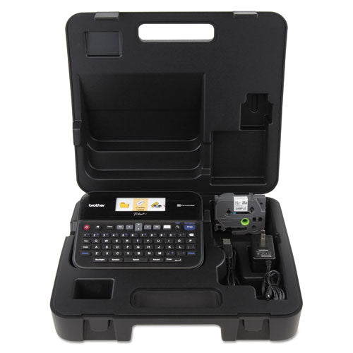 PT-D600VP PC-Connectable Label Maker with Color Display and Carry Case, 30 mm/s Print Speed, 8 x 7.63 x 3.38-(BRTPTD600VP)