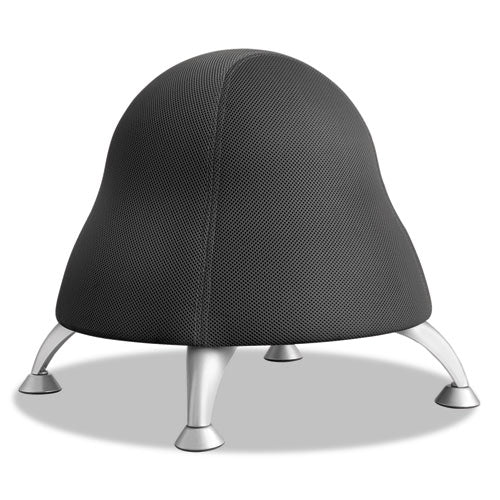 Runtz Ball Chair, Backless, Supports Up to 250 lb, Licorice Black Seat, Silver Base-(SAF4755BL)