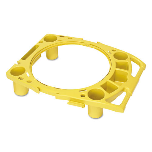 Standard Brute Rim Caddy, Four Compartments, Fits 32.5" Diameter Cans, 26.5 x 6.75, Yellow-(RCP9W87YEL)
