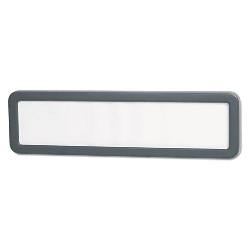Recycled Cubicle Nameplate with Rounded Corners, 9 x 2.5, Charcoal-(UNV08223)