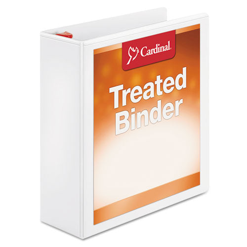 Treated ClearVue Locking Slant-D Ring Binder, 3 Rings, 3" Capacity, 11 x 8.5, White-(CRD32130)