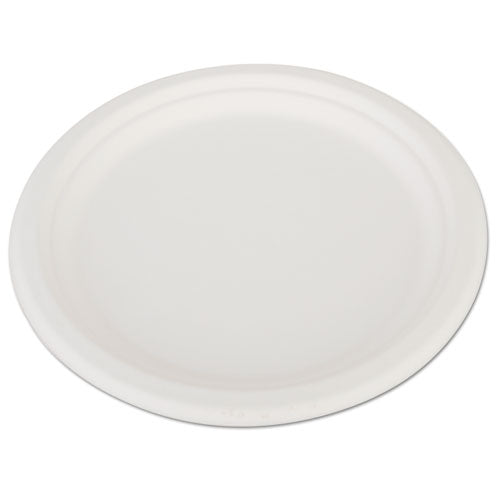 ChampWare Heavyweight Bagasse Dinnerware, Plate, 10" dia, White, 500/Carton-(SCH18160)