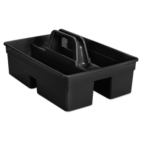 Executive Carry Caddy, Two Compartments, Plastic, 10.75 x 6.5, Black-(RCP1880994)