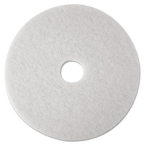 Low-Speed Super Polishing Floor Pads 4100, 14" Diameter, White, 5/Carton-(MMM08478)