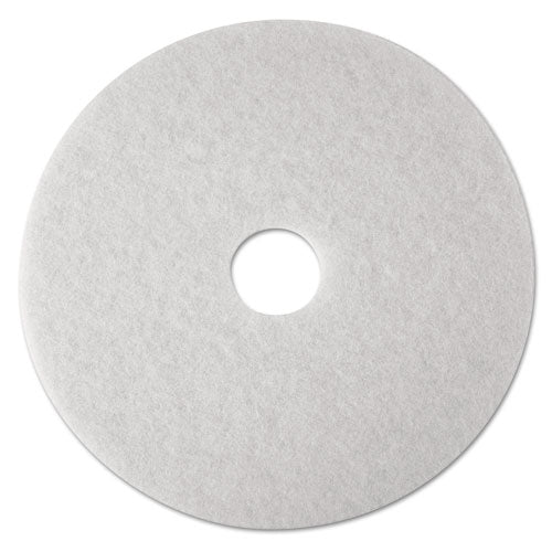 Low-Speed Super Polishing Floor Pads 4100, 24" Diameter, White, 5/Carton-(MMM08488)