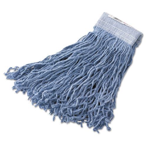 Synthetic Wet Mop Heads, Blue, 16 oz, 5-In Blue Headband, 6/Carton-(RCPF136SBL)