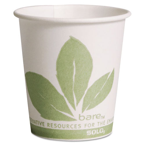 Bare Eco-Forward Treated Paper Cold Cups, 3 oz, White/Green, 100/Sleeve, 50 Sleeves/Carton-(SCC44BB)