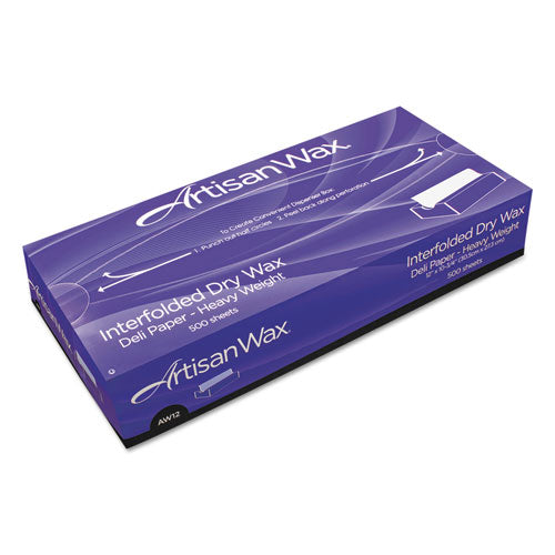 WF12 Interfolded Dry Wax Deli Paper, 12 x 10.75, White, 500/Box, 12 Boxes/Carton-(BGC012012)