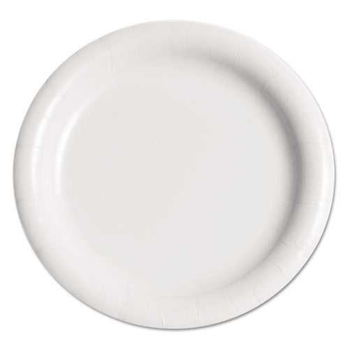Bare Eco-Forward Clay-Coated Mediumweight Paper Plate, 9" dia, White, 125/Pack, 4 Packs/Carton-(SCCMWP9B)