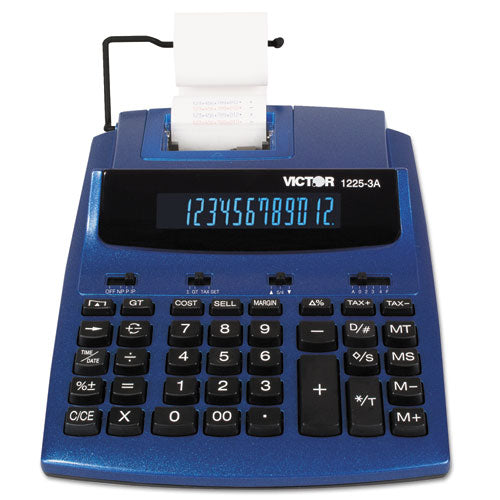 1225-3A Antimicrobial Two-Color Printing Calculator, Blue/Red Print, 3 Lines/Sec-(VCT12253A)
