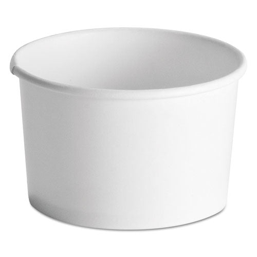 Squat Paper Food Container, Streetside Design, 8-10 oz, White, 50/Pack, 20/Carton-(HUH71037)