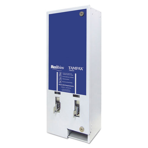 Dual Sanitary Napkin/Tampon Dispenser, Free, 11.13 x 7.63 x 26.38, White/Blue-(HOS1FREE)