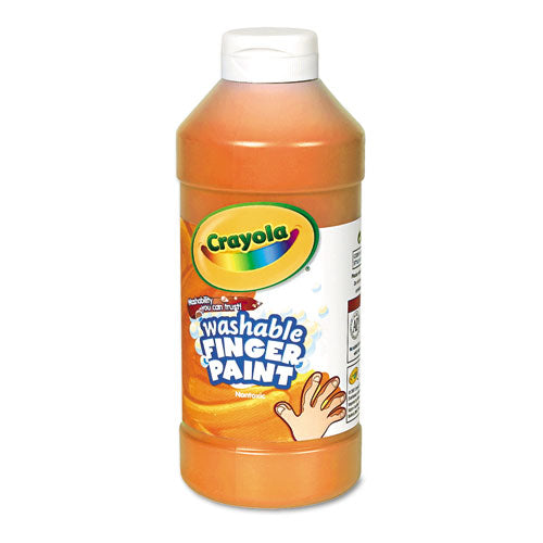 Washable Fingerpaint, Orange, 16 oz Bottle-(CYO551316036)