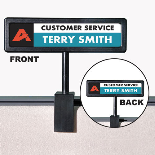 People Pointer Cubicle Sign, Plastic, 8.5 x 2, Black-(AVT75334)