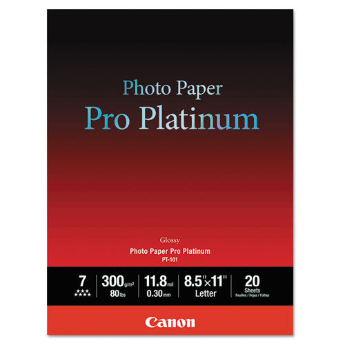 Photo Paper Pro Platinum, 11.8 mil, 8.5 x 11, High-Gloss White, 20/Pack-(CNM2768B022)