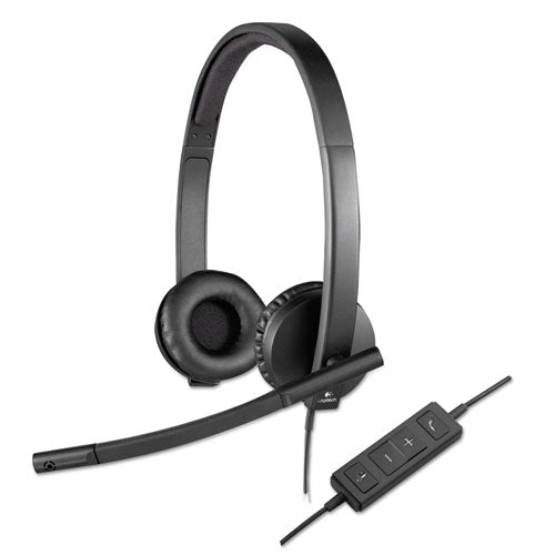 H570e Binaural Over The Head Wired Headset, Black-(LOG981000574)