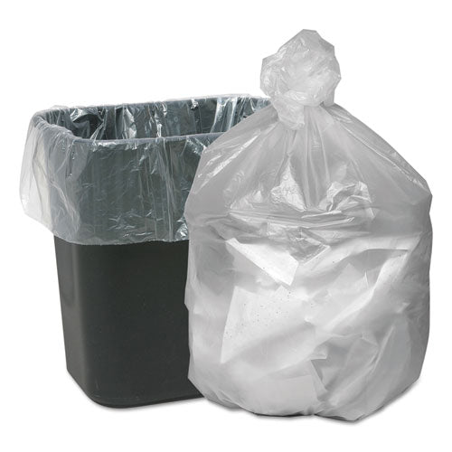 Waste Can Liners, 10 gal, 6 microns, 24" x 24", Natural, 50 Bags/Roll, 20 Rolls/Carton-(WBIGNT2424)