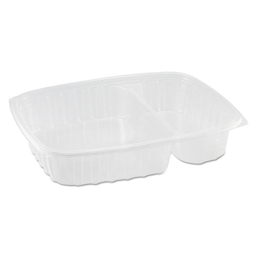 StayLock Clear Hinged Lid Containers, 3-Compartment, 8.6 x 9 x 3, Clear, Plastic, 100/Packs, 2 Packs/Carton-(DCCC55UT3)