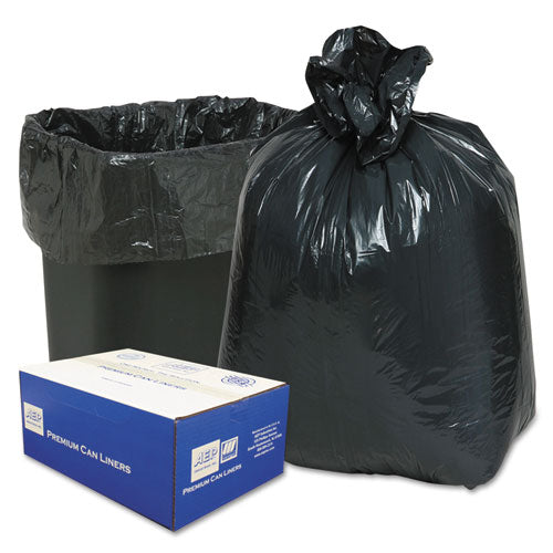 Linear Low-Density Can Liners, 16 gal, 0.6 mil, 24" x 33", Black, 25 Bags/Roll, 20 Rolls/Carton-(WBI243115B)