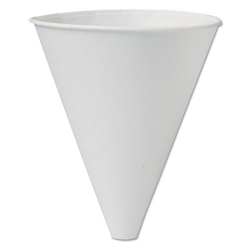 Bare Eco-Forward Treated Paper Funnel Cups, 10 oz, White, 250/Bag, 4 Bags/Carton-(SCC10BFC)