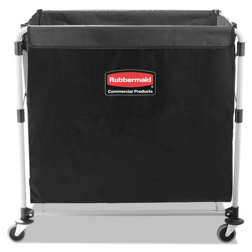 One-Compartment Collapsible X-Cart, Synthetic Fabric, 9.96 cu ft Bin, 24.1" x 35.7" x 34", Black/Silver-(RCP1881750)