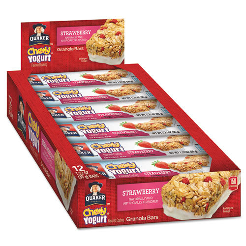 Chewy Yogurt Granola Bars, 1.23 oz Bar, Strawberry, 12/Box-(QKR31567)