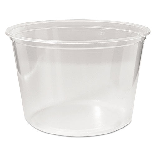 Microwavable Deli Containers, 16 oz, 4.6  Diameter x 3 h, Clear, Plastic, 500/Carton-(FABPK16SC)