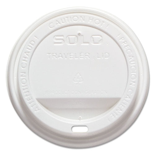 Traveler Cappuccino Style Dome Lid, Polystyrene, Fits 10 oz to 24 oz Hot Cups, White, 100/Pack, 10 Packs/Carton-(SCCTLP316)