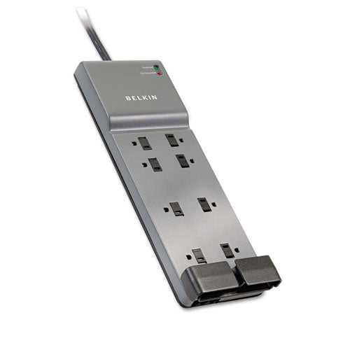 Home/Office Surge Protector, 8 AC Outlets, 6 ft Cord, 3,390 J, White-(BLKBE10820006)