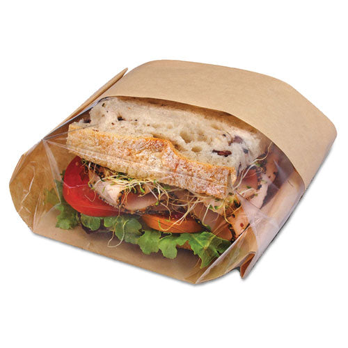 Dubl View Sandwich Bags, 2.35 mil, 9.5" x 2.75", Natural Brown, 500/Carton-(BGC300094)