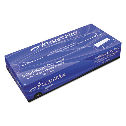 ArtisanWax Interfolded Dry Wax Deli Paper, 10 x 10.75, White, 500/Box, 12 Boxes/Carton-(BGC012010)