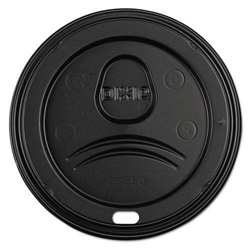 Sip-Through Dome Hot Drink Lids, Fits 20 oz to 24 oz Cups, Black, 100/Pack, 10 Packs/Carton-(DXED9550B)